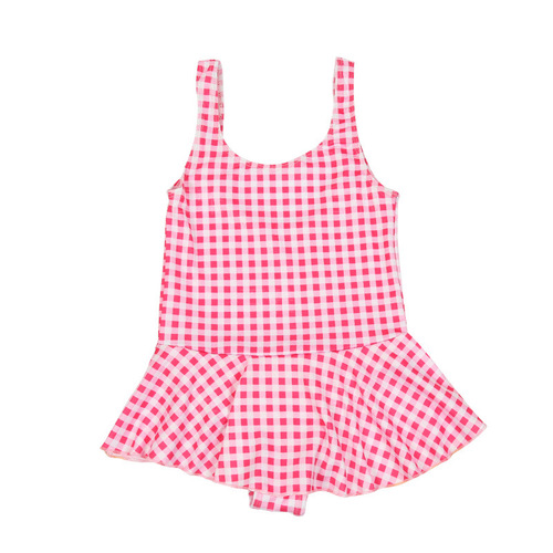 Children's swimsuit girls one-piece polyester cartoon cute floral suspender swimsuit girl hot spring swimsuit