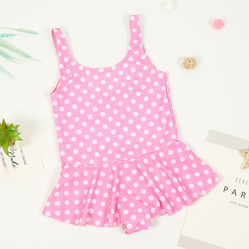 Traje de baño para niños estilo coreano de una sola pieza falda de tirantes estilo occidental lindo impreso traje de baño de moda traje de baño de vacaciones junto al mar