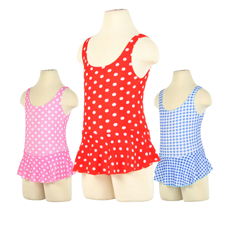 Traje de baño para niños estilo coreano de una sola pieza falda de tirantes estilo occidental lindo impreso traje de baño de moda traje de baño de vacaciones junto al mar