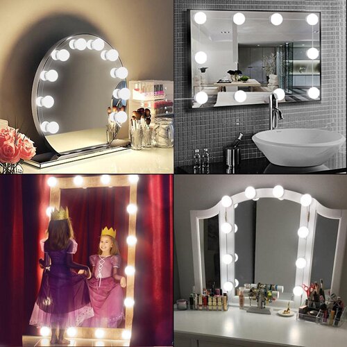 LED makeup mirror bulb Hollywood style three-color temperature mirror front light photography vanity bathroom makeup light