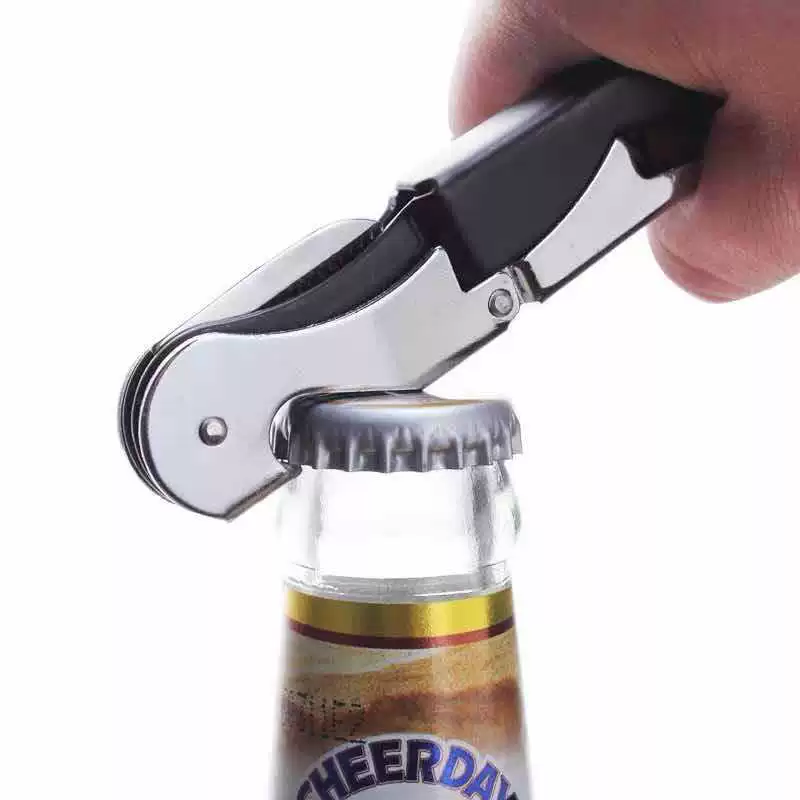 Seahorse Bottle Opener (Seahorse Saber) Stainless Steel, Corkscrew & Foil Cutter, 12.2×2.1×1 cm