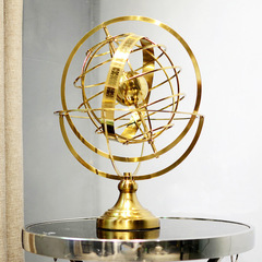Modern simple rotating globe ornaments European style office model room TV cabinet decoration metal crafts