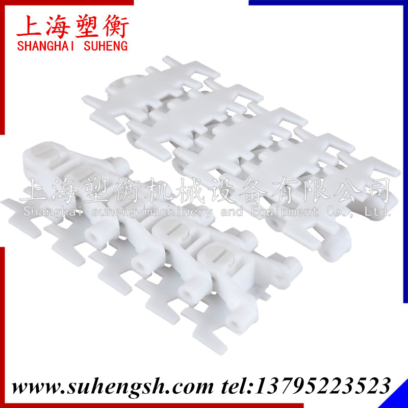 7100K-103宽柔性链平板齿形链 莱克斯转弯塑钢链板R150半径侧弯链