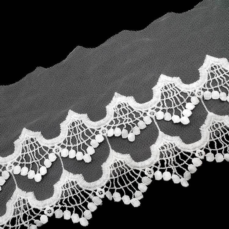 水溶蕾丝花边 全棉 棉线刺绣条码 网底绣花 双层浮花 DIY花边辅料