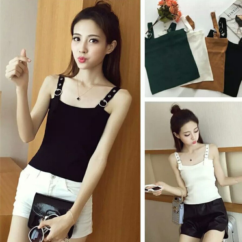 2024 Summer Basic Easiest for Match Solid Color Slim Short Navel Exposed Slim Knitted Bottoming Vest Suspbottomer Women's Clothing 2024 Summer Basic Easiest for Match Solid Color Slim Short Navel Exposed Slim Knitted Bottoming Vest Suspbottomer Women's Clothing