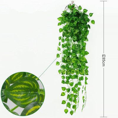 Guirnalda de Hojas Verdes Artificiales de Tela de Seda para Exteriores