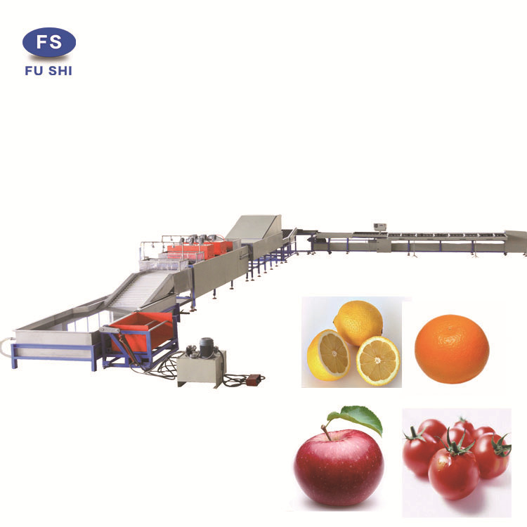 自产自销富士水果清洗打蜡选果机 网套机 品质保障 售后保障
