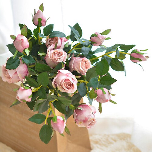 Simulated Rose, European Vintage Chrysanthemum Silk Flower Artificial Dried Flower Home Decor Wedding Flower Rose