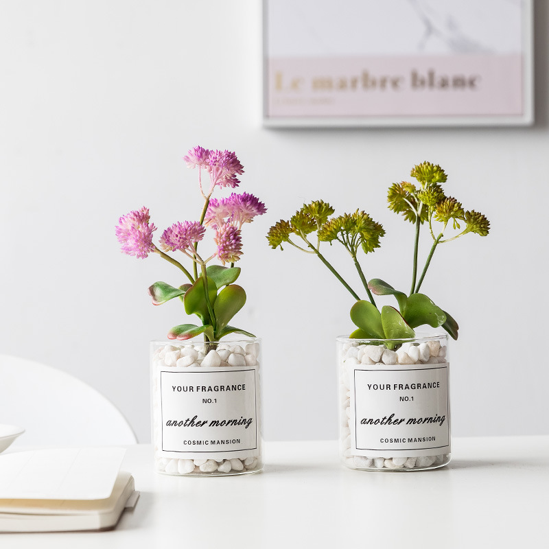 Nordic Planta artificial en maceta cactus falsa planta verde suculenta ins sala de estar decoración de interiores flor falsa adornos creativos image 1