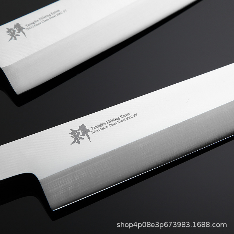 Hecho a mano de estilo japonés sushi Fishbone RAW sauce salmón cuerpo rebanada Zhengfu cuchilla Feiyan primera píldora cuchillo selección vaina