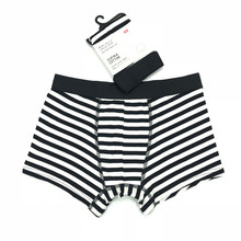外贸男士日单春夏薄款莫代尔棉棉弹力条纹平角内裤四角短裤