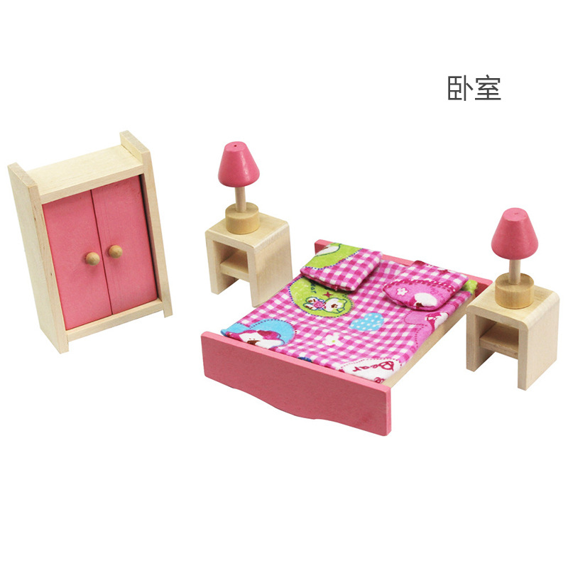 1:12 Dollhouse pequeño muebles simulación mini muebles de madera 6 modelos escena jugar casa Juguetes