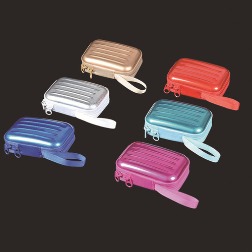 Creative and applicable Las rectangular zipper bag solid color tinplate storage coin purse headphone keychain storage box
