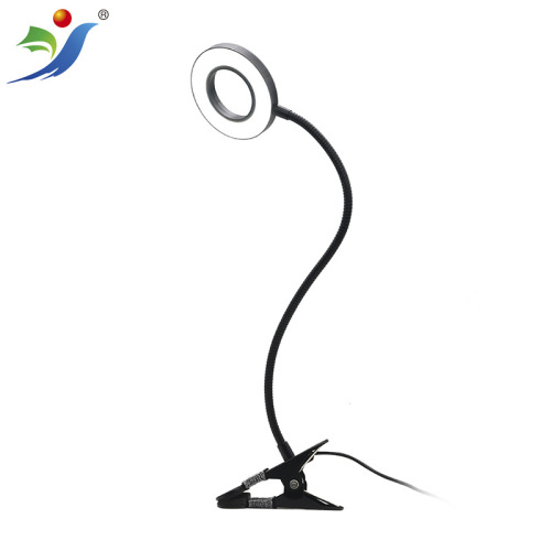 usb two-tone dimming led clip lamp dormitory bedside clip book lamp portable reading lamp magnifying glass tattoo manicure lamp