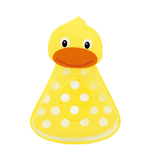 Cross-border children's water toy storage bag baby bath hanging duck storage mesh bag bathroom with suction cup hanging bag