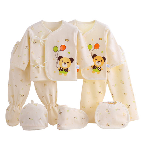 Newborn baby clothes pure cotton underwear newborn baby monk suit 7 seven-piece suit spring, autumn and summer four seasons thin style