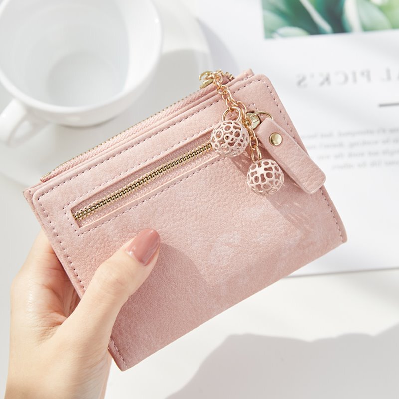 Wallet for Women, Short Style, Student Korean Version, 2026 New Model, Fresh and Simple, Multifunctional, Foldable, with Tassel Pendant, Money Clip, Coin Purse