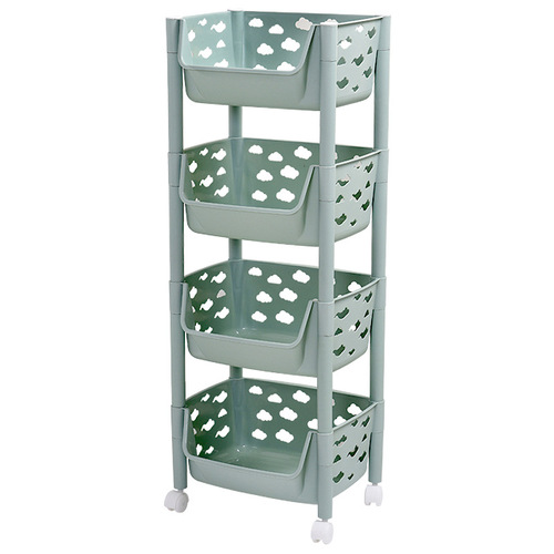 Multifunctional kitchen storage rack, multi-layered fruit and vegetable storage basket, floor-standing toy snack storage rack
