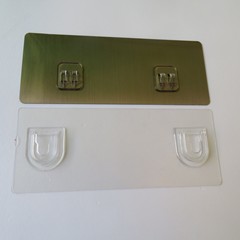 opp裝無痕貼爪扣不鏽鋼置物架壁掛式免打孔強力粘膠五金配件批發