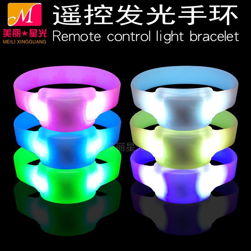 Pulsera luminosa led al por mayor pulsera luminosa de cambio de color de control remoto inalámbrico fabricante de suministros luminosos de concierto
