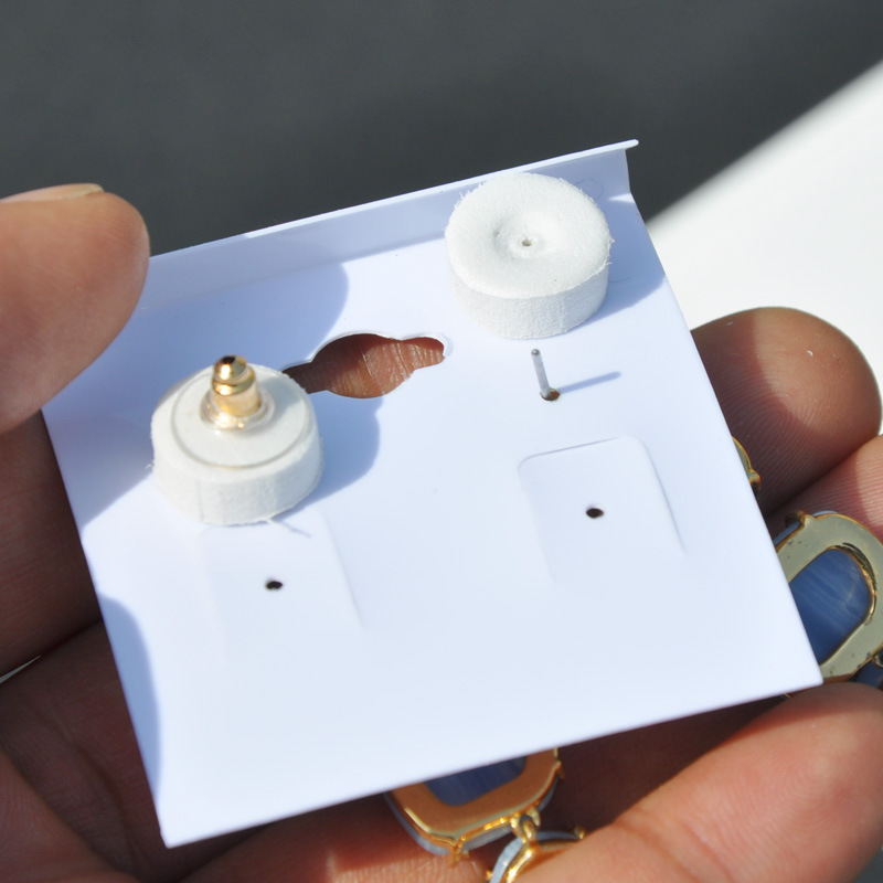 Espárragos espuma blanca anti-aguja Junta curva pendientes joyería material de embalaje bolsa plata esterlina oreja pin estera protectora