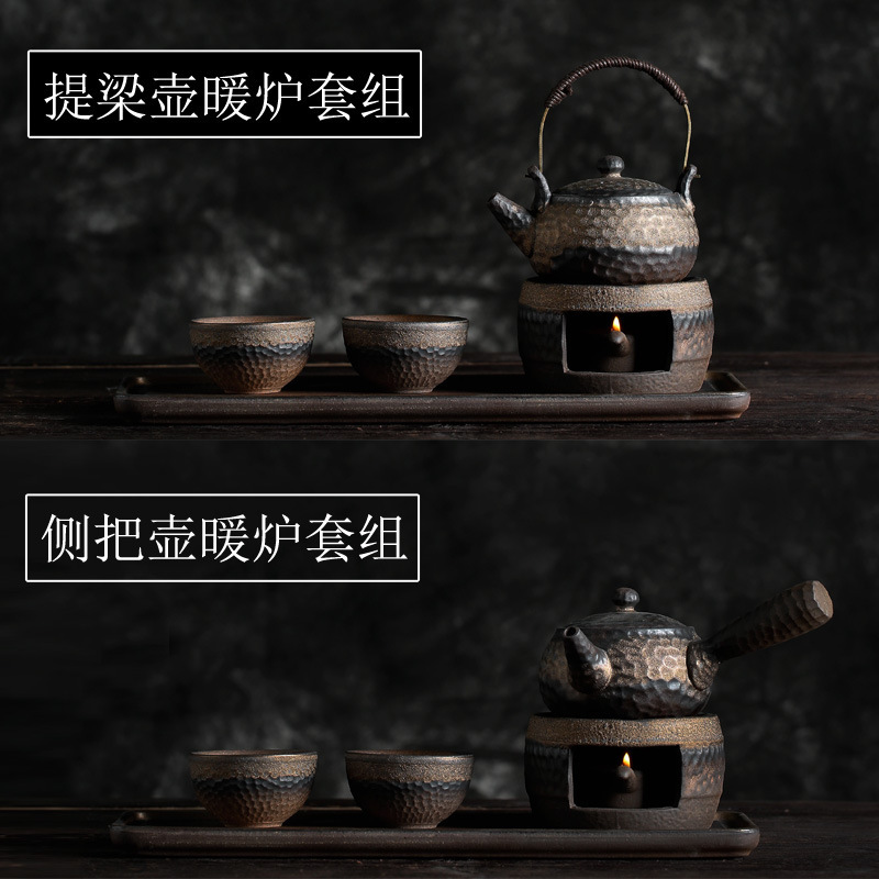 Creative stoneware tea warmer Japanese-style handmade vintage tea warmer teapot ceramic kung fu tea warmer tea suit