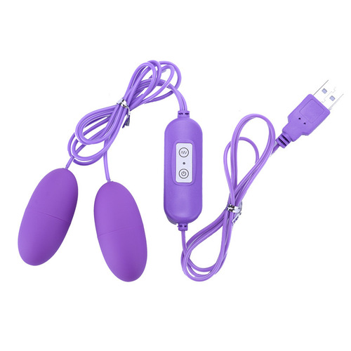 usb variable frequency single jump double vibrating egg mute variable frequency waterproof vibration wire controlled single and double strong shock massage female sex products