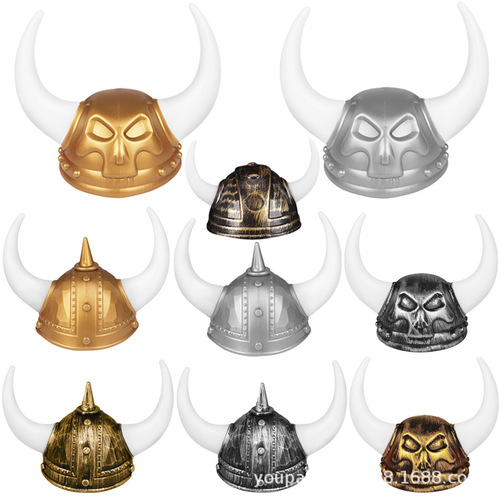 Halloween costume props, masquerade ball party hats, devil Viking pirate hats, horned general hats