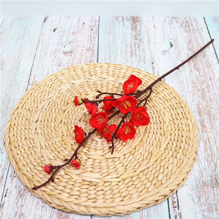 Venta al por mayor chino pastoral flor artificial del ciruelo al por mayor flor falsa pequeña flor del ciruelo rama salón flor decorativa