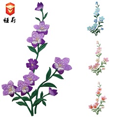 Factory Direct Sale New Plum Embroidery Fabric Patch, Qipao Flower Embroidery Fabric Patch Flower, Adhesive Iron-on Patch for Fashion Accessories