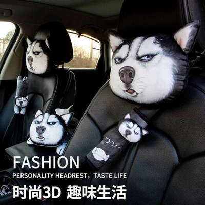 3D Cizgi Filmi Avtomobil Boyun Yastığı, Plush Sevimli Avtomobil Oturacağı