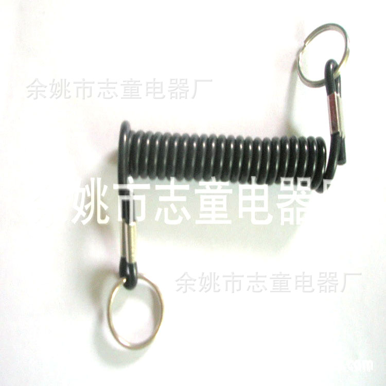供应挂扣圆环环保螺旋线防丢失器户外背包钥匙挂扣圆环环保螺旋线