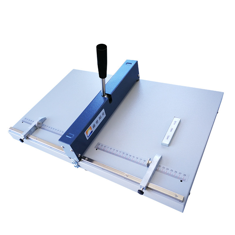 A4+压痕机 手动翻书书脊厚纸压痕折页机 封面名片贺卡压痕机厂家