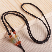 玛瑙翡翠吊坠挂绳绑玉佩黄金项链绳手工编织调节男女款挂脖绳批发