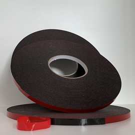 批发 1mm厚PE红膜黑汽车泡棉胶带 双面胶 耐高温强粘力泡沫海绵胶