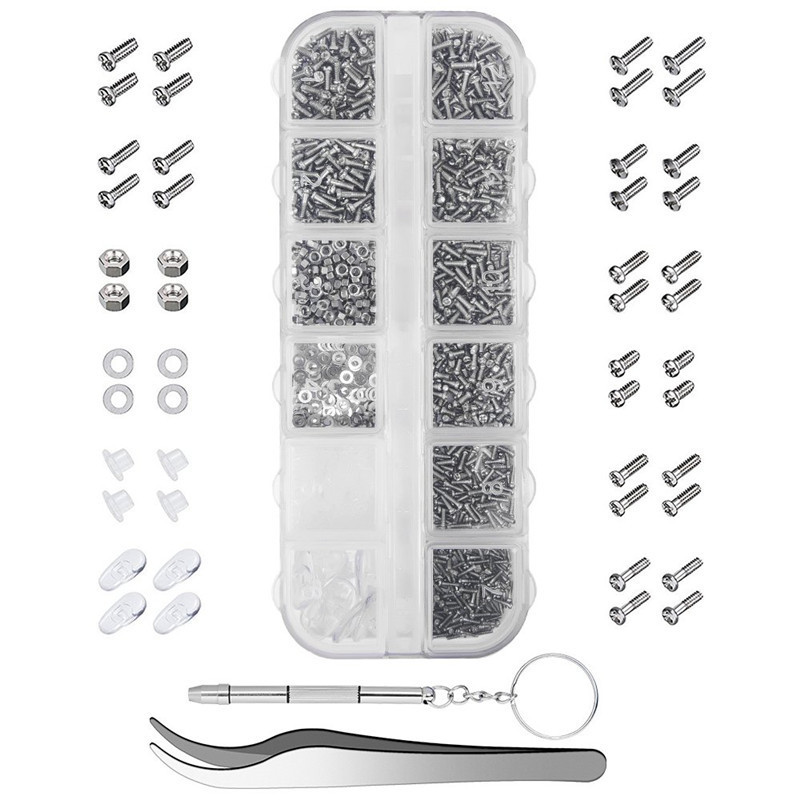 Glasses accessories screw accessories box nose pad screw nut home repair box combination suit 1100pcs Glasses accessories screw accessories box nose pad screw nut home repair box combination suit 1100pcs