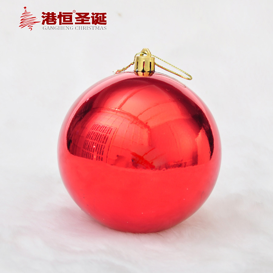 Decoraciones de Navidad BOLA DE Navidad 4cm-20cm rojo brillante de plástico Bola de galvanoplastia árbol de Navidad bola decorativa