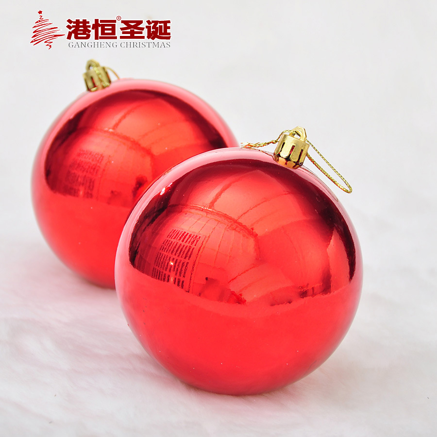 Decoraciones de Navidad BOLA DE Navidad 4cm-20cm rojo brillante de plástico Bola de galvanoplastia árbol de Navidad bola decorativa