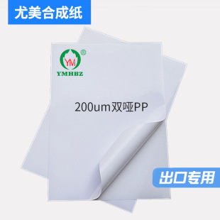 Factory Direct Supply 200Um Double Matte Pp Synthetic Paper