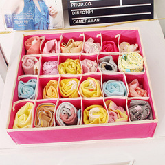 Household fabric four-piece underwear storage box without lid compartmentalized socks bra non-woven underwear storage box