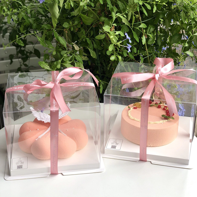 ins风透明大号蛋糕盒10寸12寸加厚pet塑料生日蛋糕烘焙包装盒方形