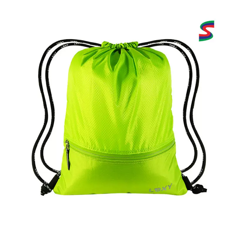 棉布离合器袋涤棉双肩背包抽绳帆布收紧拉绳袋收纳