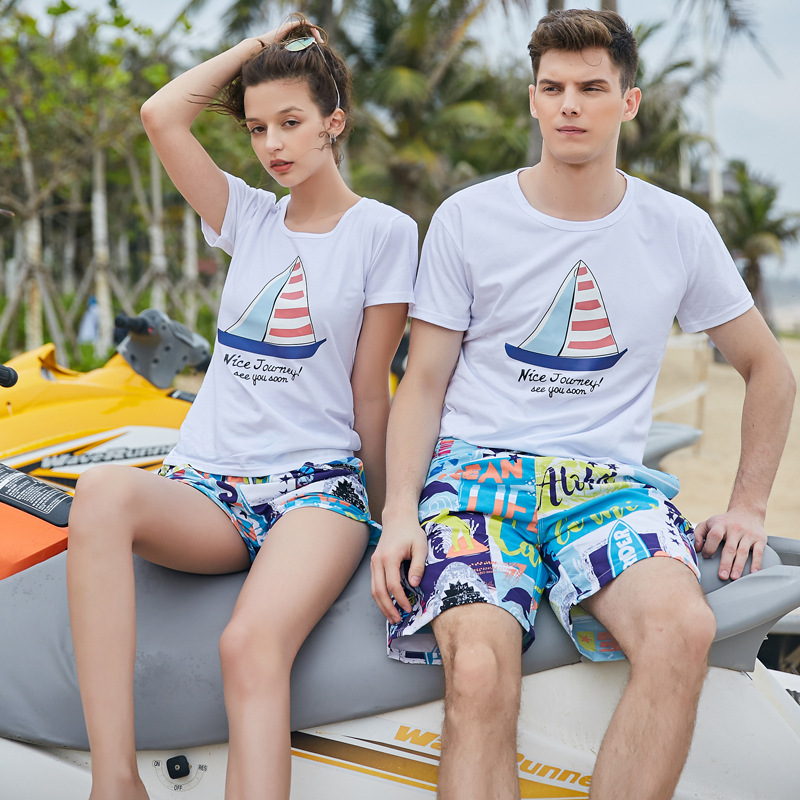 Pantalones cortos de natación casuales junto al mar de la pareja de playa directa de fábrica surf hot spring running shorts de secado rápido Nuevo
