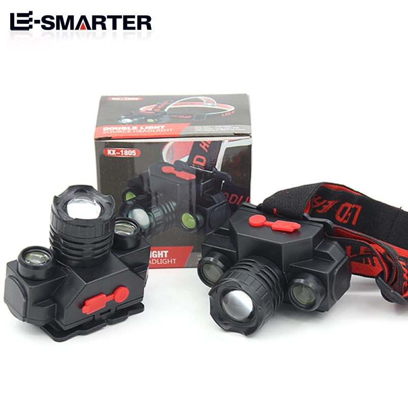 Plástico retráctil LED luz fuerte COB faro 18650 recargable cabeza-montado linterna interfaz USB al aire libre luz que acampa
