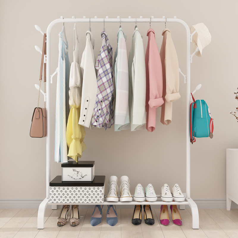 Cross-Border Self-Pickup Single-Rod Clothes Rack, Floor-Standing Simple Clothes Drying Rod, Foldable Clothes Rack for Home Bedroom Use Cross-Border Self-Pickup Single-Rod Clothes Rack, Floor-Standing Simple Clothes Drying Rod, Foldable Clothes Rack for Home Bedroom Use