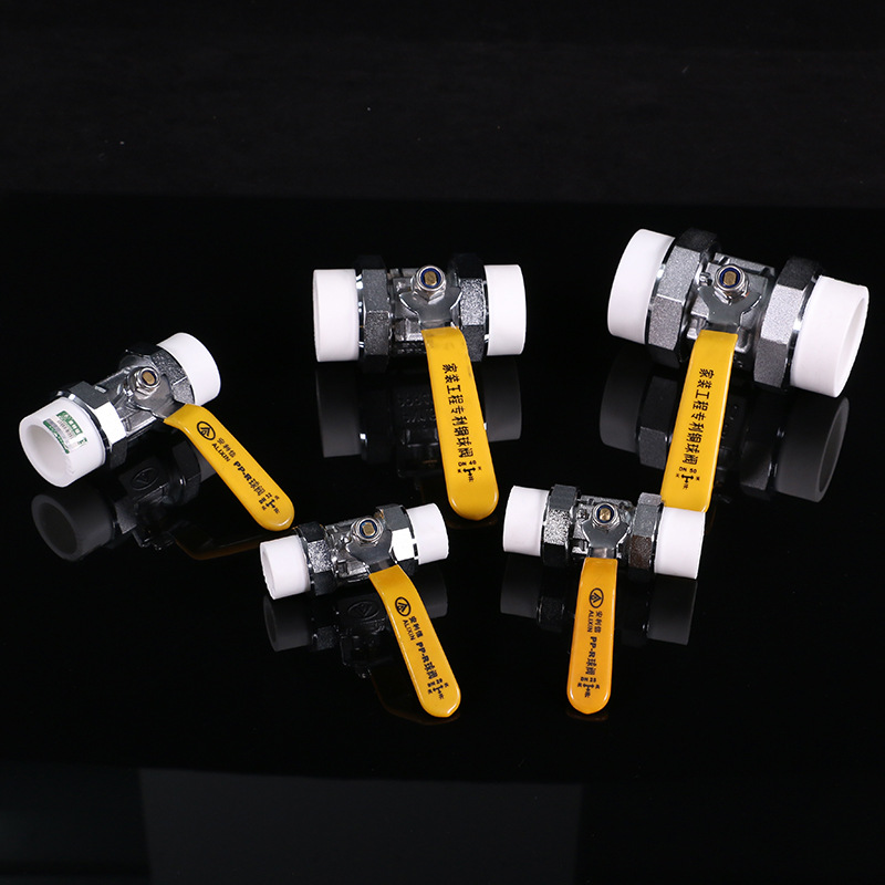 Factory wholesale PPR four-way double live ball valve PERT brass ball valve anti-leak high temperature pneumatic valve PB