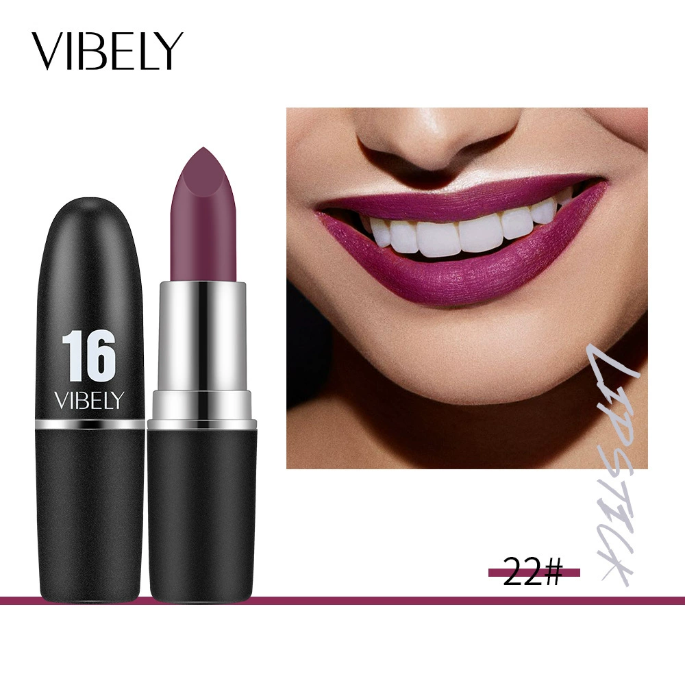 Помада VIBELY matte bullet, 29 оттенков включая чёрный, бархатистая стойкая текстура