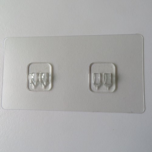 Wall sticker invisible adhesive hooks steel wire clips transparent self-adhesive hook claws shelf holder sticker strip brushed stainless steel slot clips adhesive