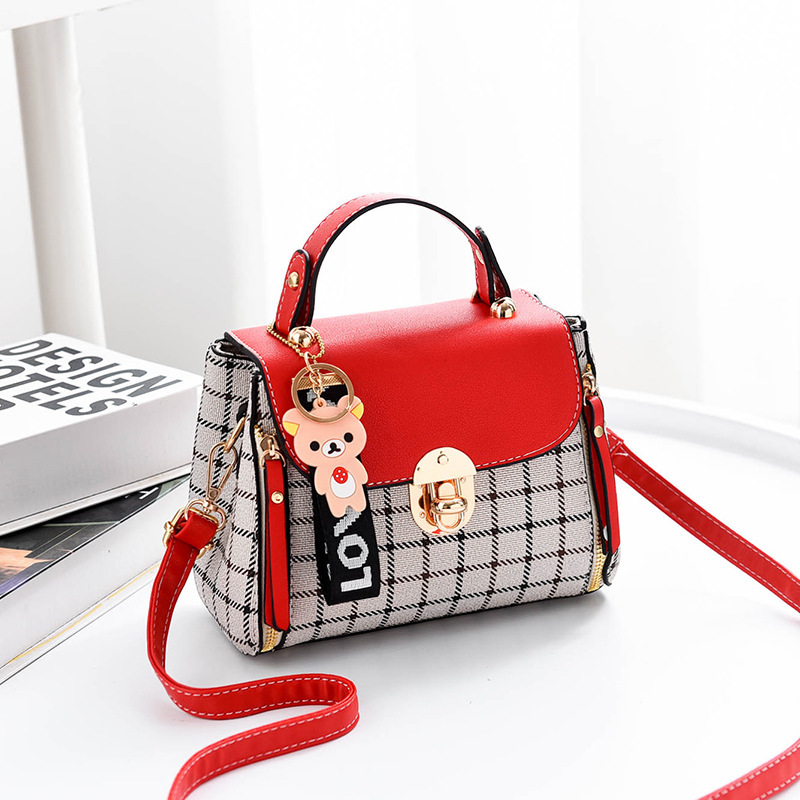 Plaid Handbag Women's Bag 2021 New Korean Style Crossbody Bag Small Square Bag Fashionable Shoulder Bag