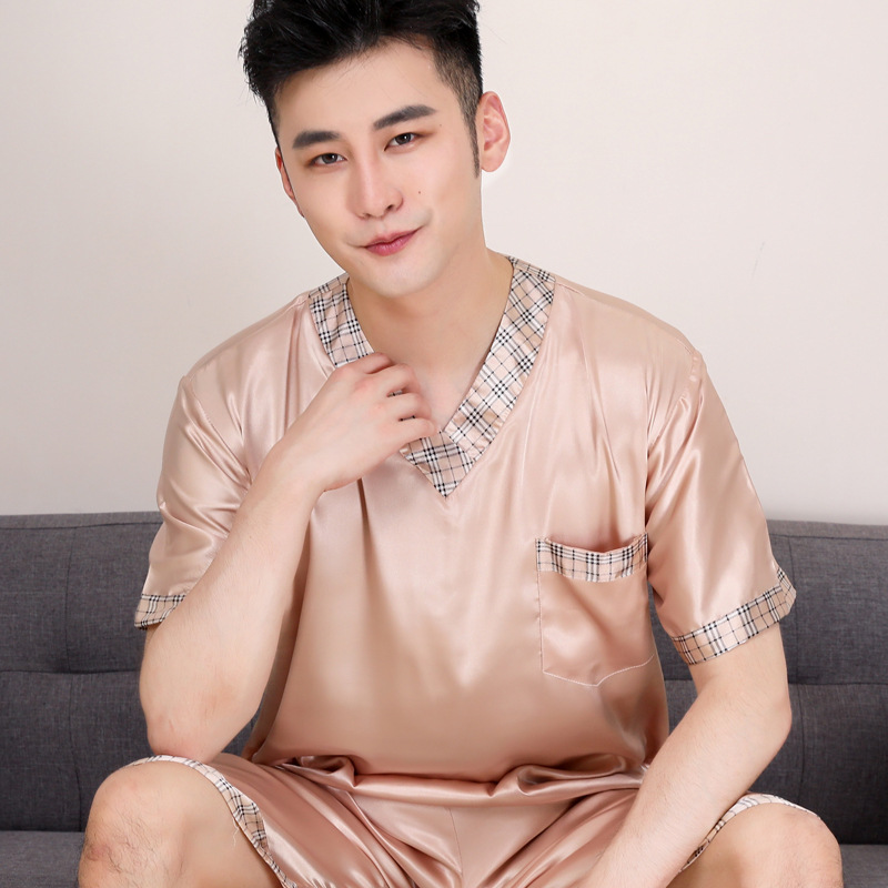 브이넥 샴페인 팬츠